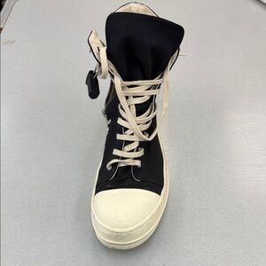 Rick Owens Black and White High-Top Man’s Sneakers